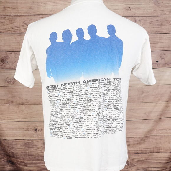 VINTAGE NEW KIDS ON THE BLOCK 2008 NORTH AMERICAN TOUR T-SHIRT SZ M ANVIL - Picture 5 of 10